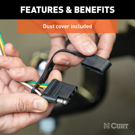 Curt Custom Wiring Harness, 4-Way Flat Output, Select Toyota Corolla 56454